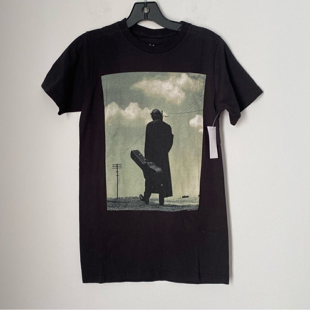 Zion Rootswear Men’s Short Sleeve Crew Neck Jonny Cash Printed Black Tee S